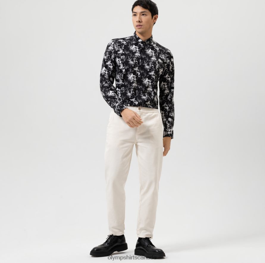 OLYMP No Six 24/Seven Super Slim Business Shirt Kent Black H2P42H171 Clothing