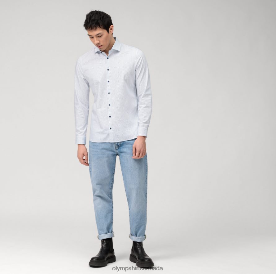 OLYMP No Six 24/Seven Super Slim Business Shirt Kent Bleu H2P42H127 Clothing