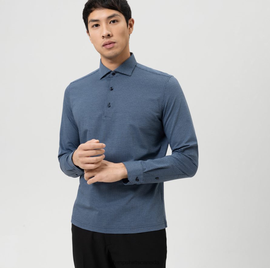 OLYMP No Six 24/Seven Super Slim Business Shirt Kent Bleu H2P42H154 Clothing