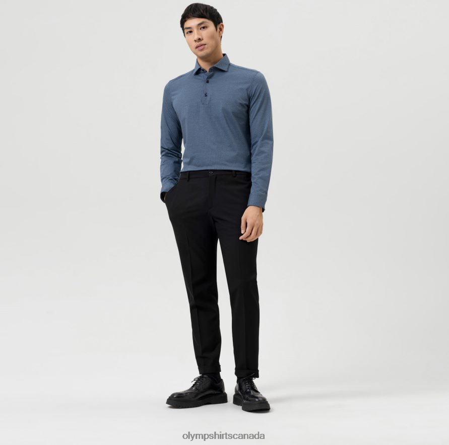 OLYMP No Six 24/Seven Super Slim Business Shirt Kent Bleu H2P42H154 Clothing