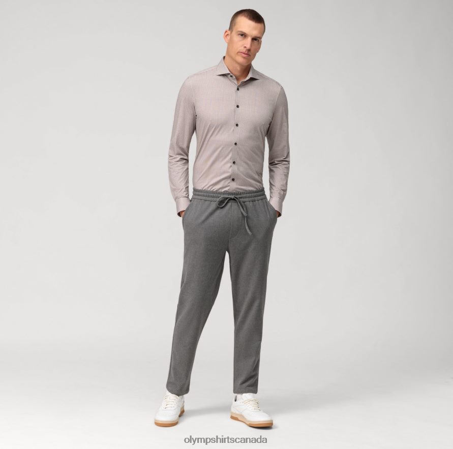 OLYMP No Six 24/Seven Super Slim Business Shirt Kent Dark Red H2P42H116 Clothing