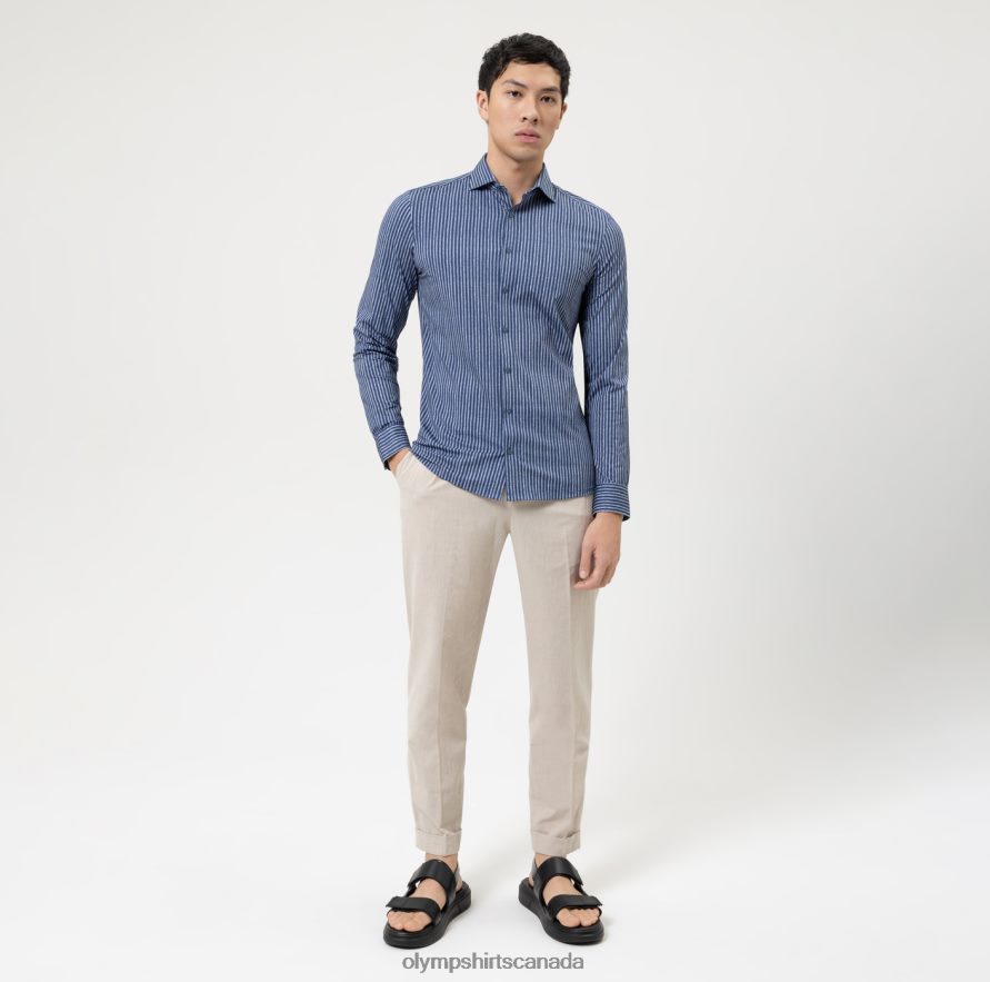 OLYMP No Six 24/Seven Super Slim Business Shirt Kent Marine H2P42H105 Clothing