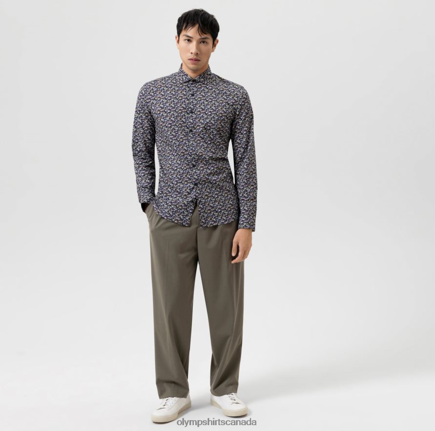 OLYMP No Six 24/Seven Super Slim Business Shirt Kent Marine H2P42H170 Clothing