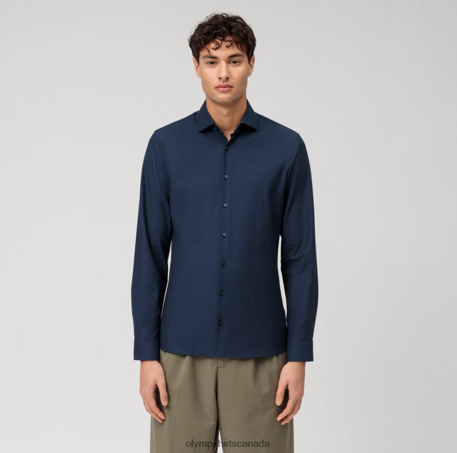 OLYMP No Six 24/Seven Super Slim Business Shirt Kent Marine H2P42H21 Clothing
