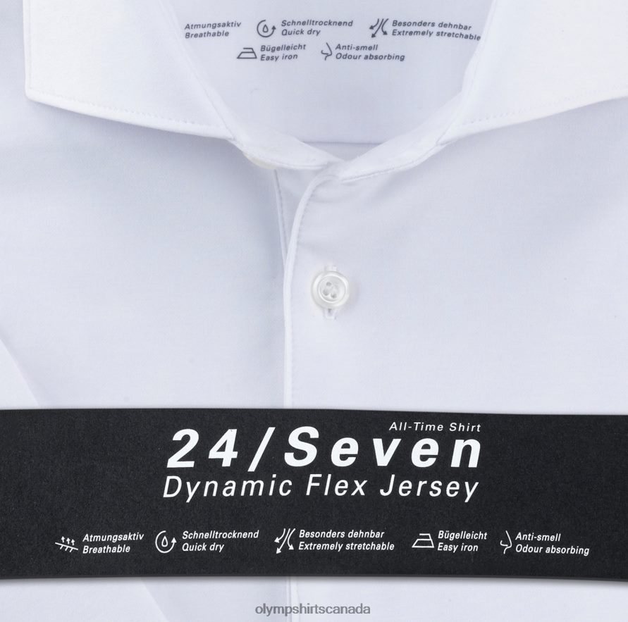 OLYMP No Six 24/Seven Super Slim Business Shirt Kent White H2P42H261 Clothing