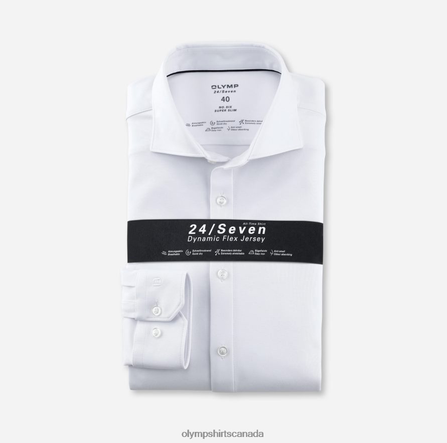 OLYMP No Six 24/Seven Super Slim Business Shirt Long Sleeve Extra Long Kent White H2P42H335 Clothing
