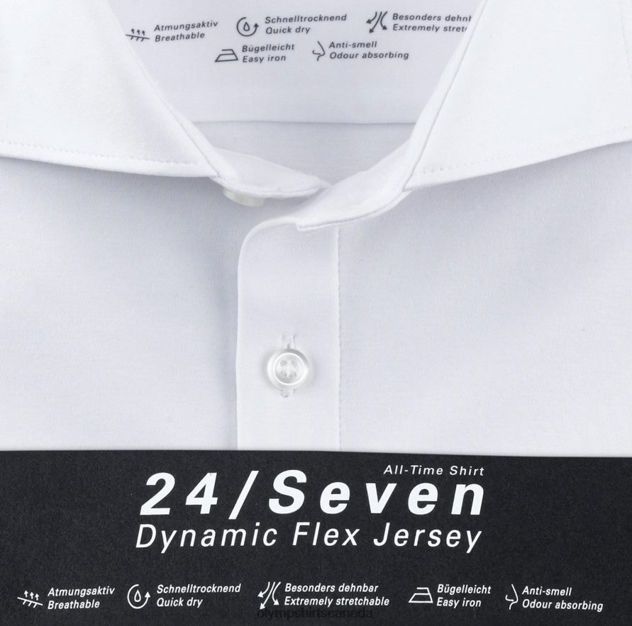 OLYMP No Six 24/Seven Super Slim Business Shirt Long Sleeve Extra Long Kent White H2P42H335 Clothing