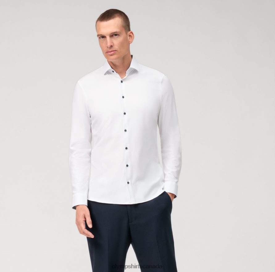 OLYMP No Six 24/Seven Super Slim Business Shirt Long Sleeve Extra Long Modern Kent White H2P42H295 Clothing