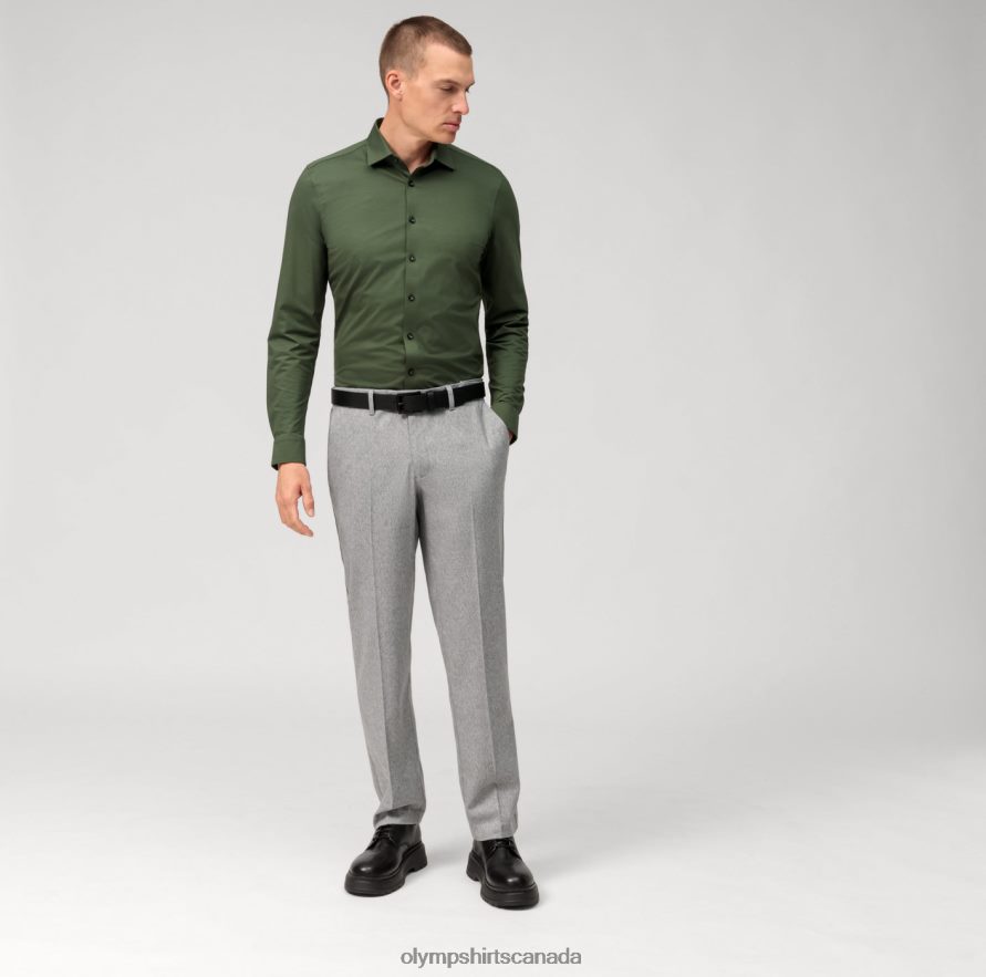 OLYMP No Six 24/Seven Super Slim Business Shirt Long Sleeve Extra Long Urban Kent Putty H2P42H304 Clothing