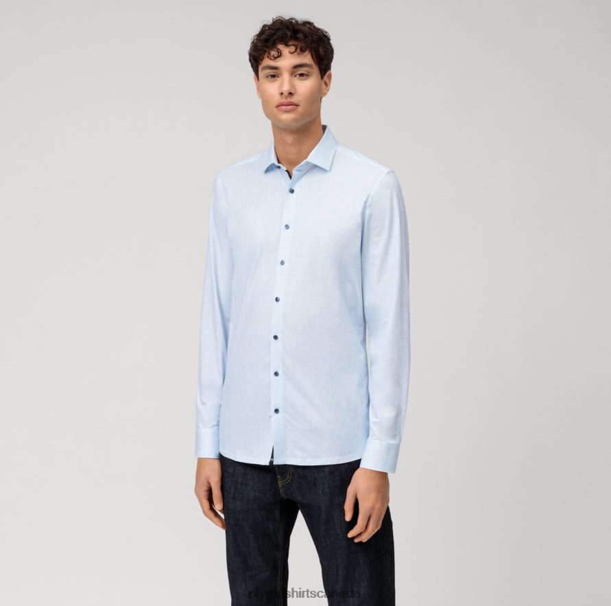 OLYMP No Six 24/Seven Super Slim Business Shirt Modern Kent Bleu H2P42H128 Clothing