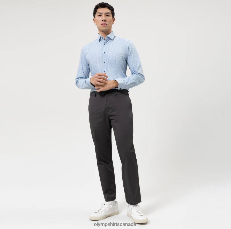 OLYMP No Six 24/Seven Super Slim Business Shirt Modern Kent Bleu H2P42H24 Clothing