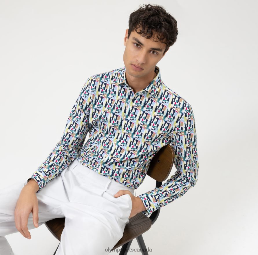 OLYMP No Six 24/Seven Super Slim Business Shirt Modern Kent Lime H2P42H168 Clothing