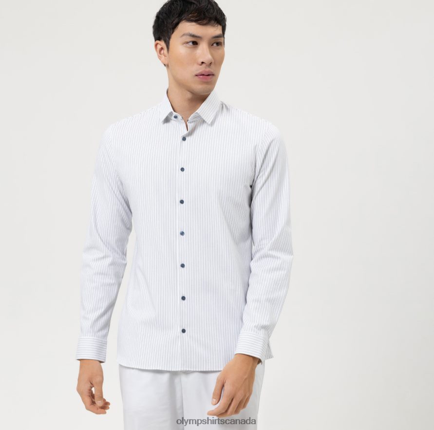 OLYMP No Six 24/Seven Super Slim Business Shirt Modern Kent Marine H2P42H151 Clothing