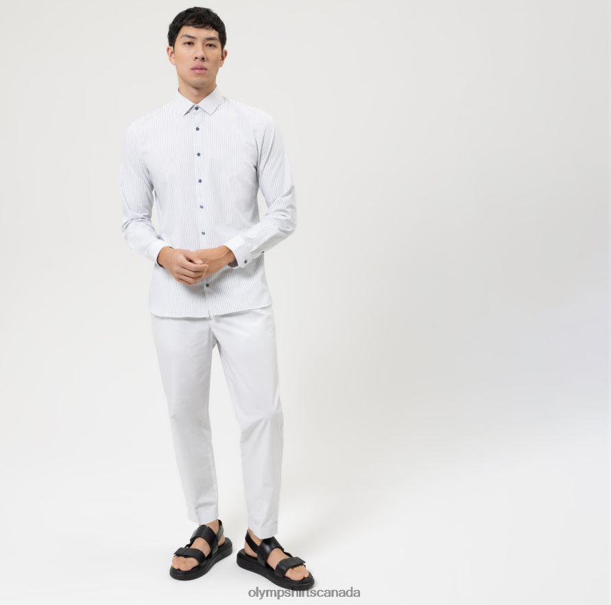 OLYMP No Six 24/Seven Super Slim Business Shirt Modern Kent Marine H2P42H151 Clothing