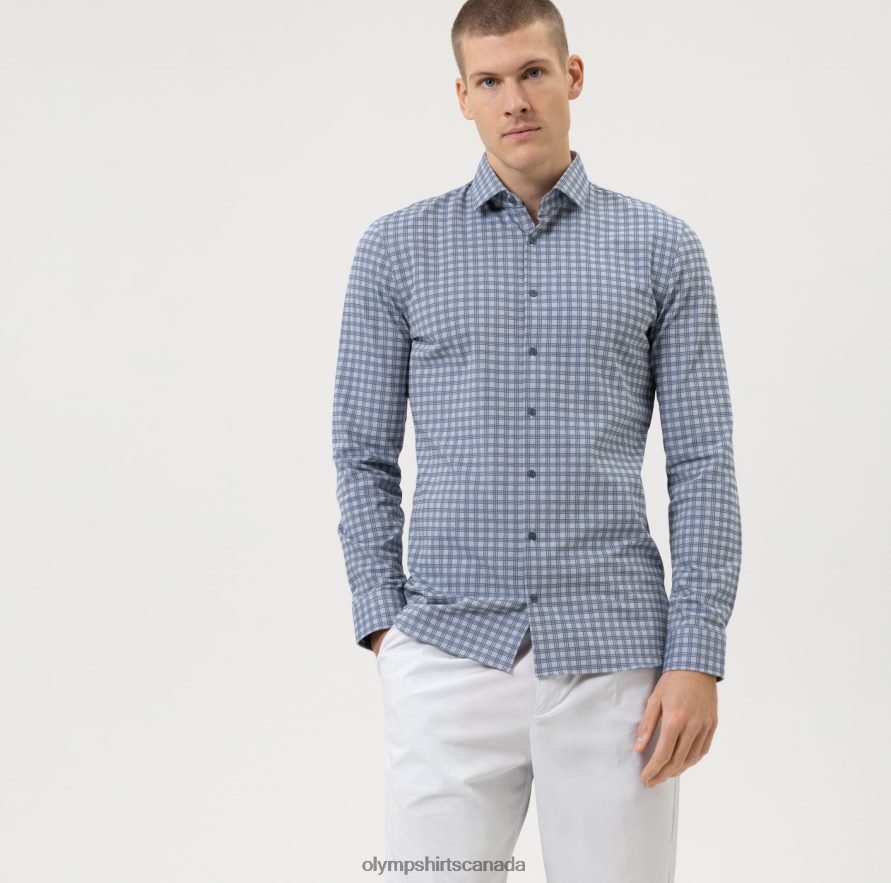 OLYMP No Six 24/Seven Super Slim Business Shirt Modern Kent Marine H2P42H165 Clothing
