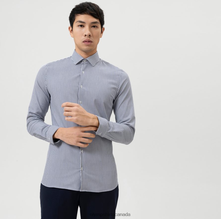 OLYMP No Six 24/Seven Super Slim Business Shirt Modern Kent Marine H2P42H274 Clothing