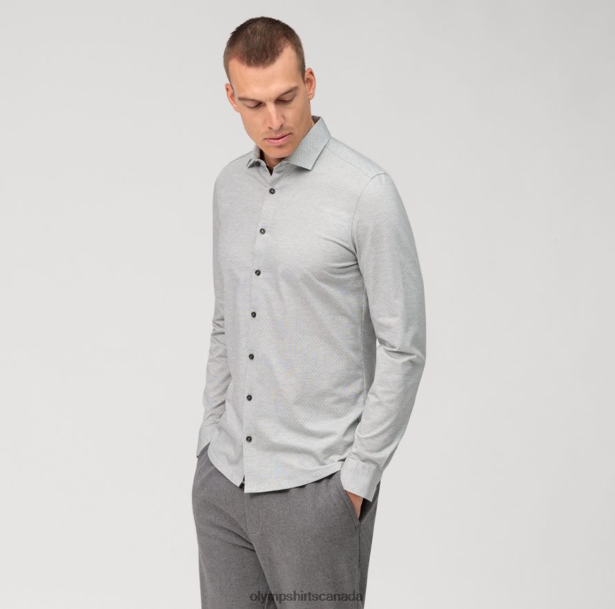 OLYMP No Six 24/Seven Super Slim Business Shirt Modern Kent Olive H2P42H71 Clothing