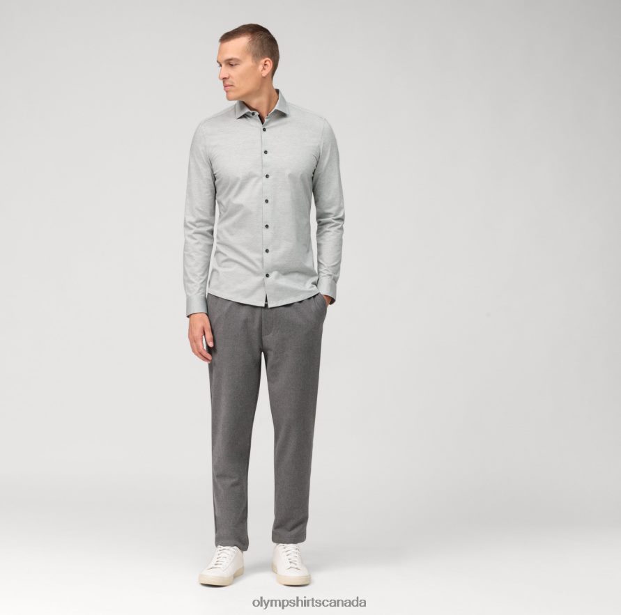 OLYMP No Six 24/Seven Super Slim Business Shirt Modern Kent Olive H2P42H71 Clothing