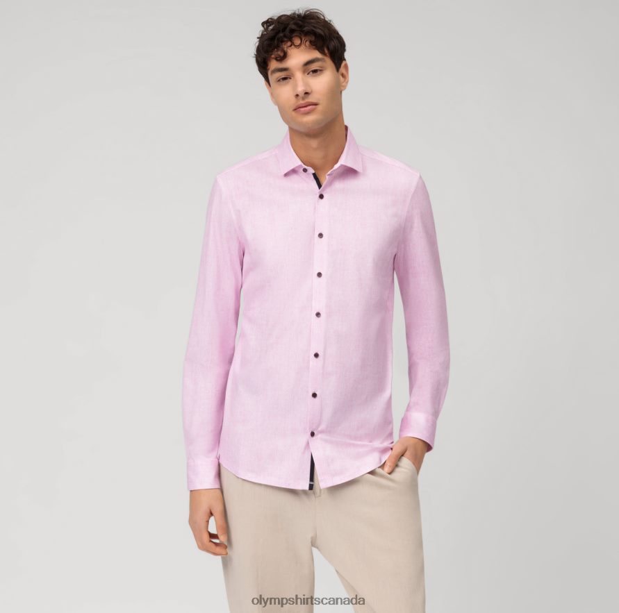 OLYMP No Six 24/Seven Super Slim Business Shirt Modern Kent Pink H2P42H224 Clothing