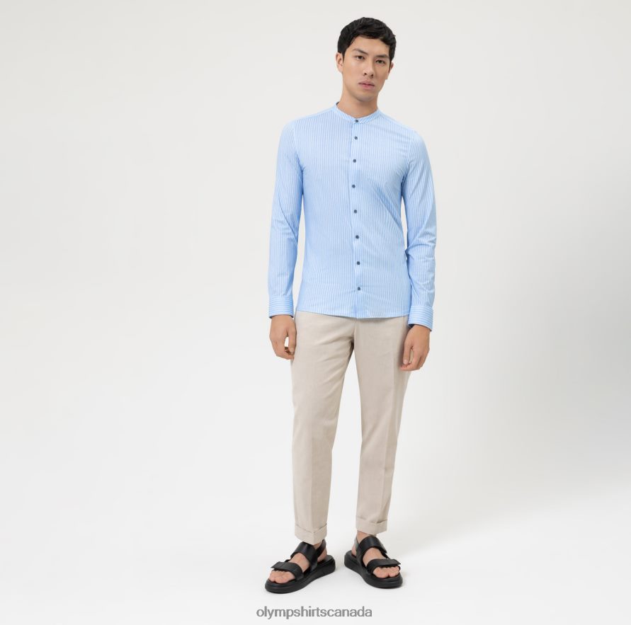 OLYMP No Six 24/Seven Super Slim Business Shirt Stand-Up Collar Bleu H2P42H11 Clothing