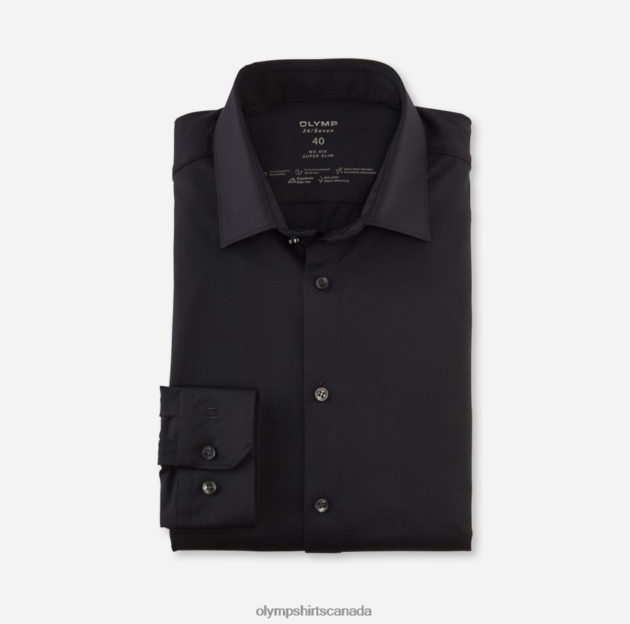 OLYMP No Six 24/Seven Super Slim Business Shirt Urban Kent Black H2P42H40 Clothing