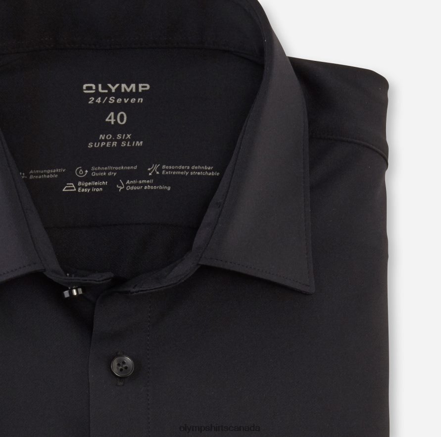 OLYMP No Six 24/Seven Super Slim Business Shirt Urban Kent Black H2P42H40 Clothing