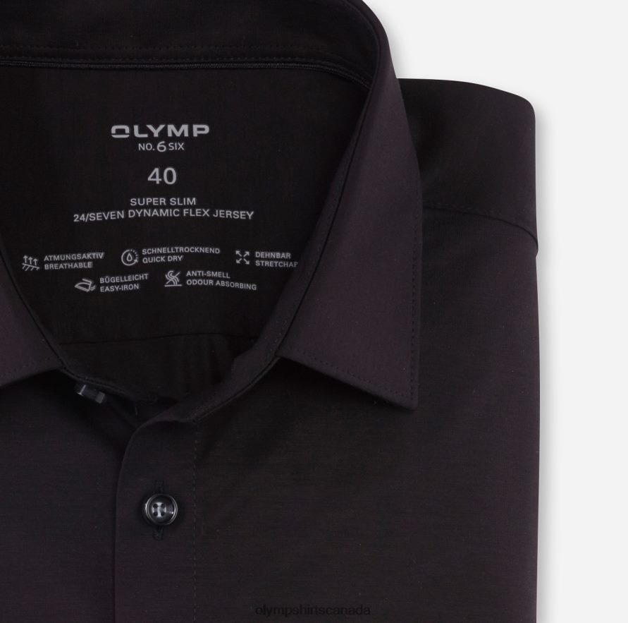 OLYMP No Six 24/Seven Super Slim Business Shirt Urban Kent Black H2P42H92 Clothing