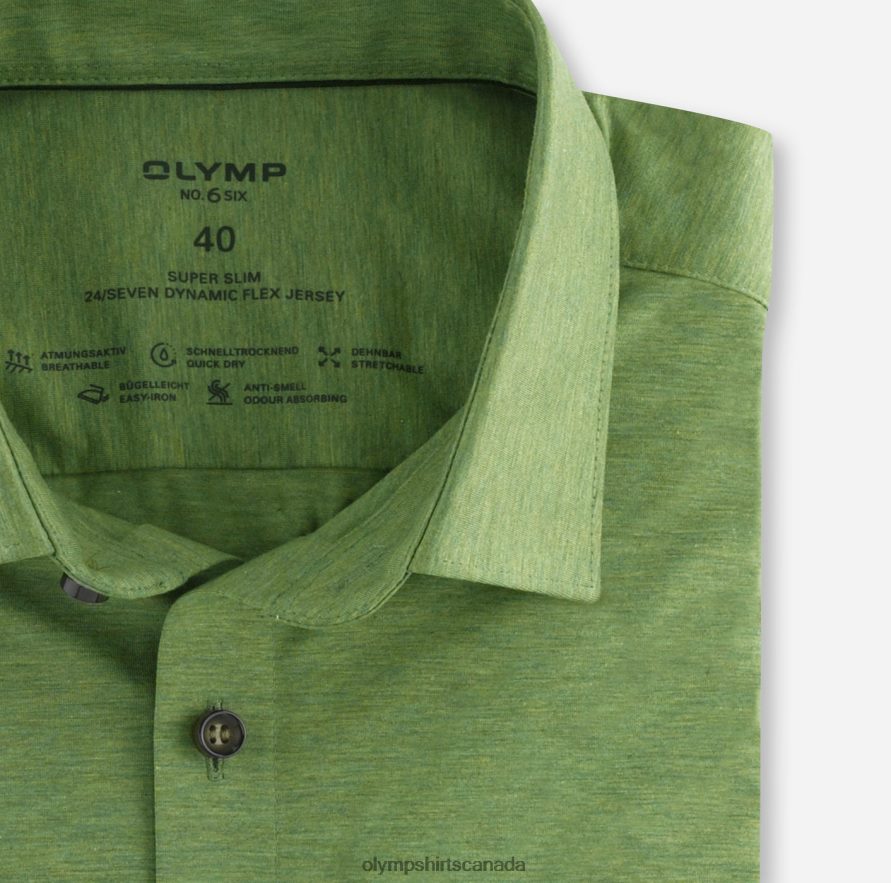 OLYMP No Six 24/Seven Super Slim Business Shirt Urban Kent Crystal Green H2P42H198 Clothing