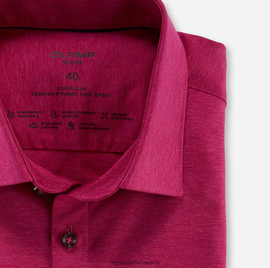 OLYMP No Six 24/Seven Super Slim Business Shirt Urban Kent Fuchsia H2P42H199 Clothing