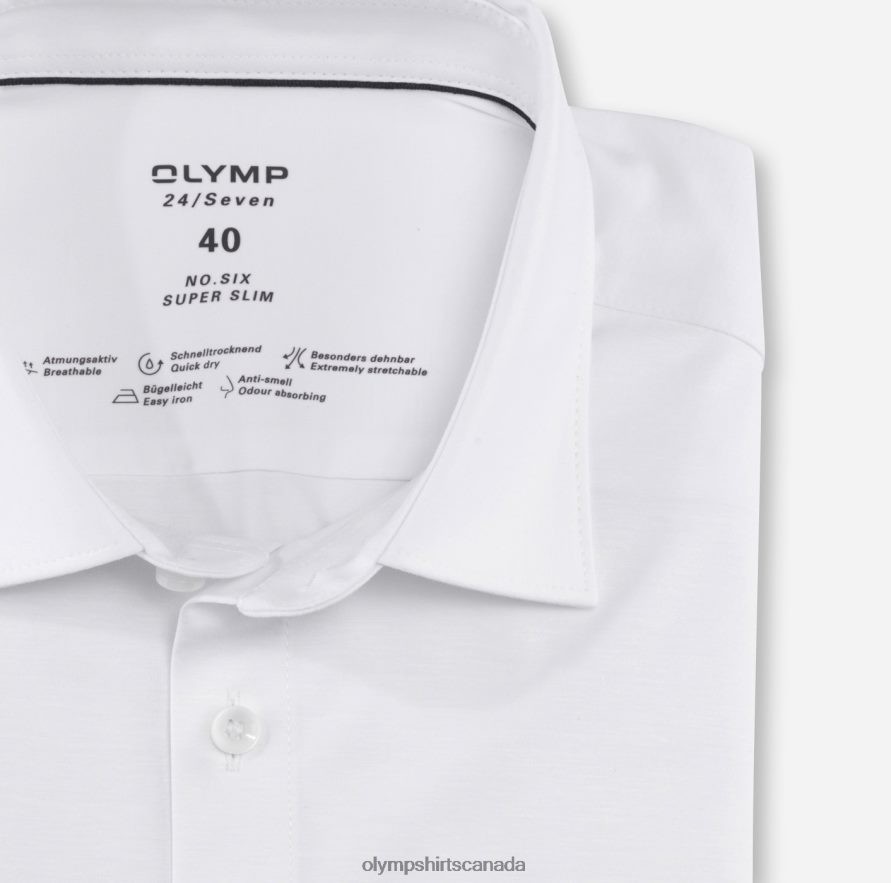 OLYMP No Six 24/Seven Super Slim Business Shirt Urban Kent White H2P42H121 Clothing