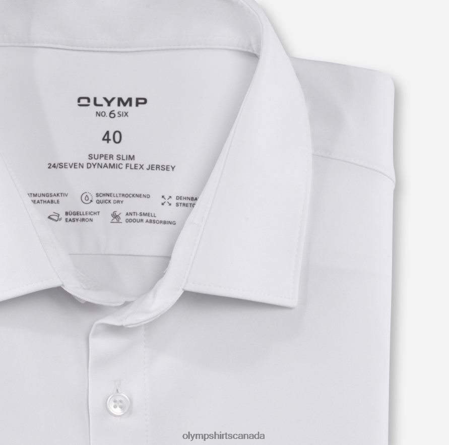 OLYMP No Six 24/Seven Super Slim Business Shirt Urban Kent White H2P42H2 Clothing