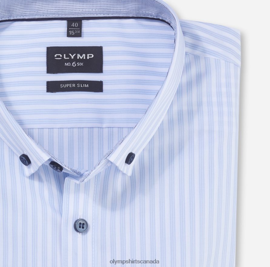 OLYMP No Six Super Slim Business Shirt Button-Down Bleu H2P42H143 Clothing