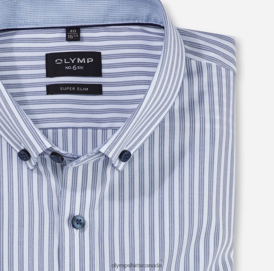 OLYMP No Six Super Slim Business Shirt Button-Down Marine H2P42H158 Clothing