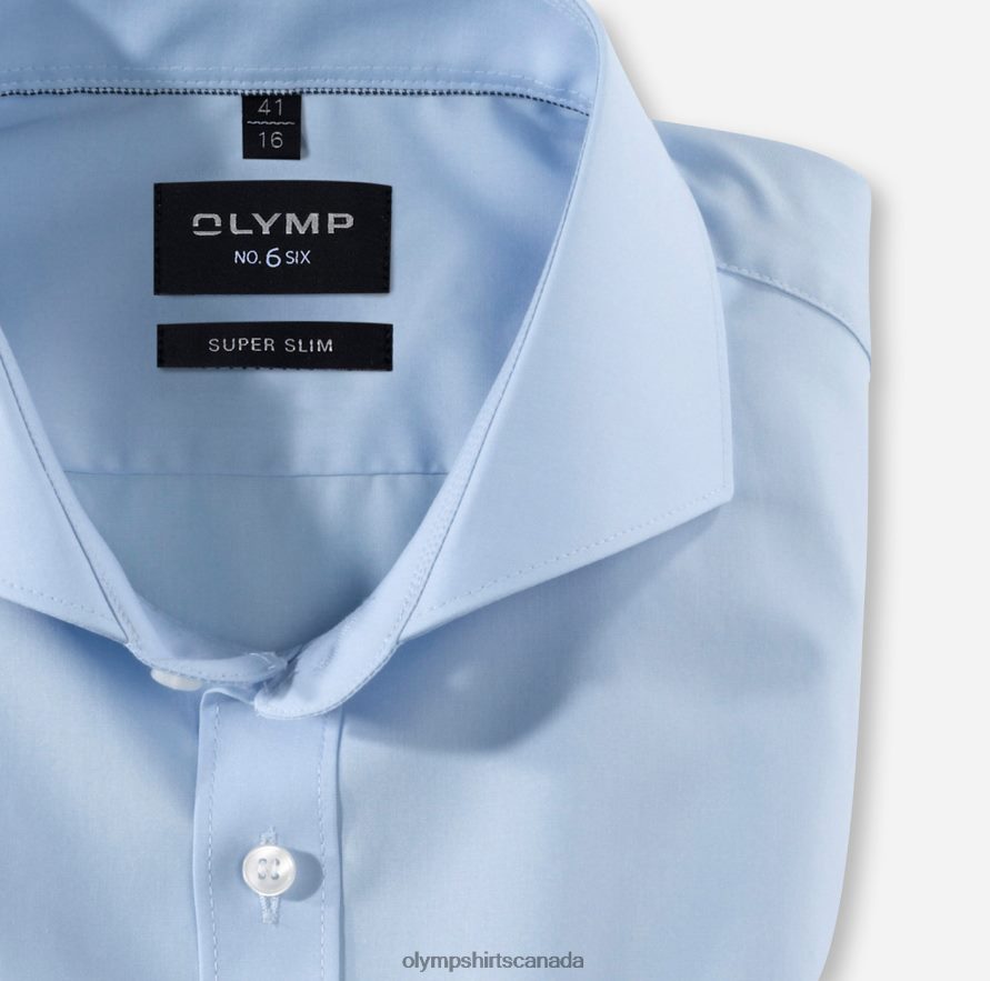 OLYMP No Six Super Slim Business Shirt Cutaway Light Blue H2P42H270 Clothing