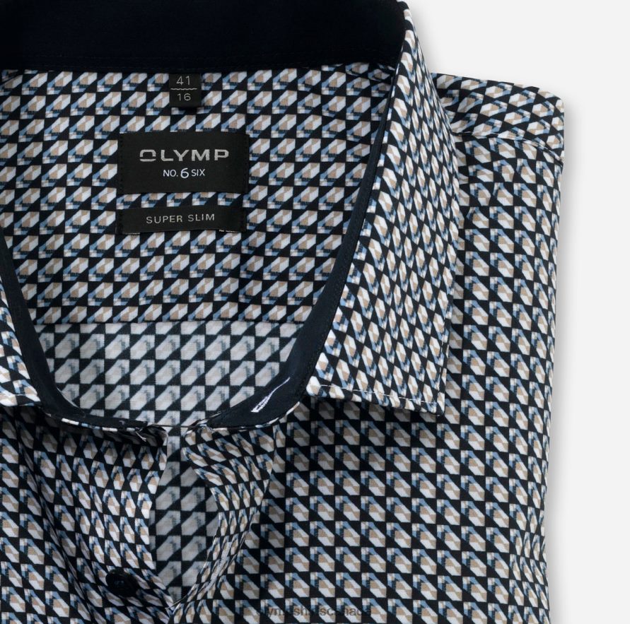 OLYMP No Six Super Slim Business Shirt Long Sleeve Extra Long Modern Kent Natural H2P42H309 Clothing