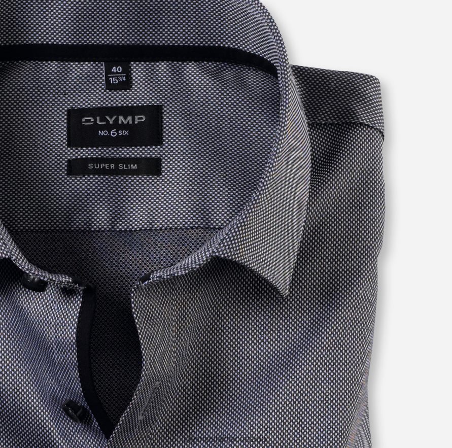 OLYMP No Six Super Slim Business Shirt Modern Kent Black H2P42H227 Clothing