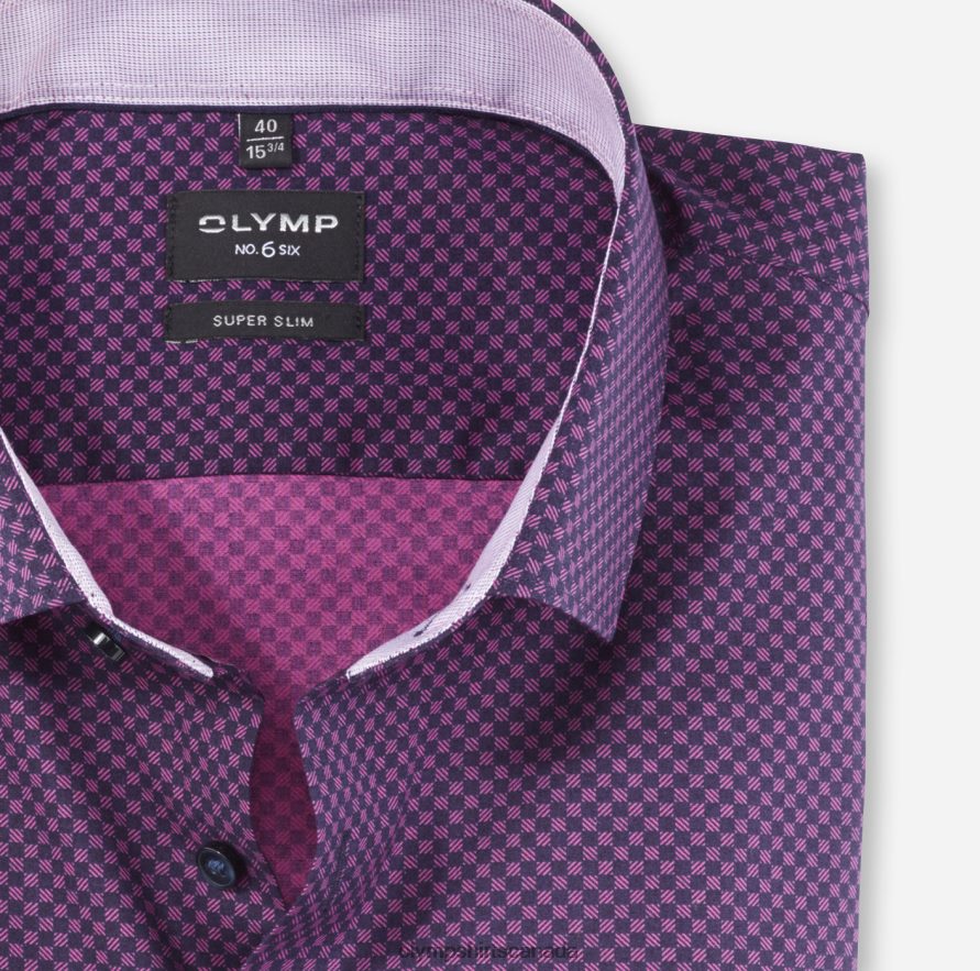 OLYMP No Six Super Slim Business Shirt Modern Kent Fuchsia H2P42H203 Clothing