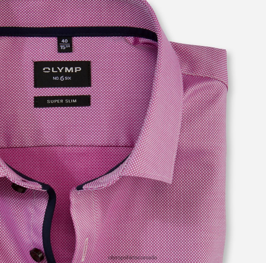 OLYMP No Six Super Slim Business Shirt Modern Kent Fuchsia H2P42H217 Clothing