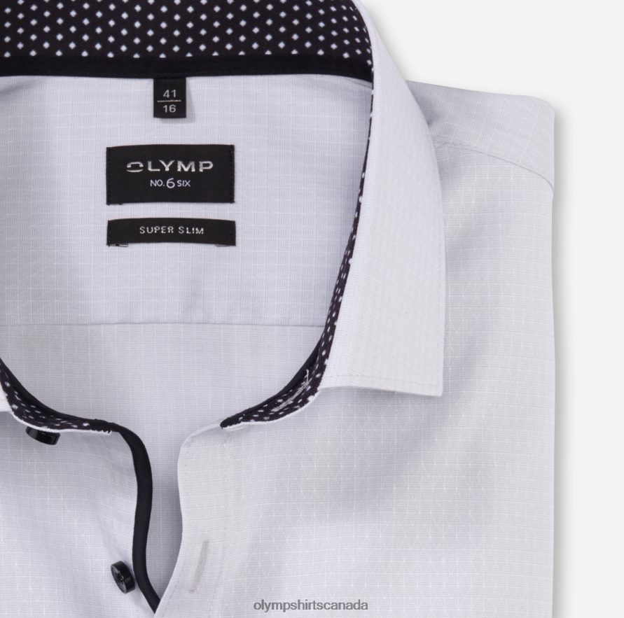 OLYMP No Six Super Slim Business Shirt Modern Kent Light Grey H2P42H125 Clothing