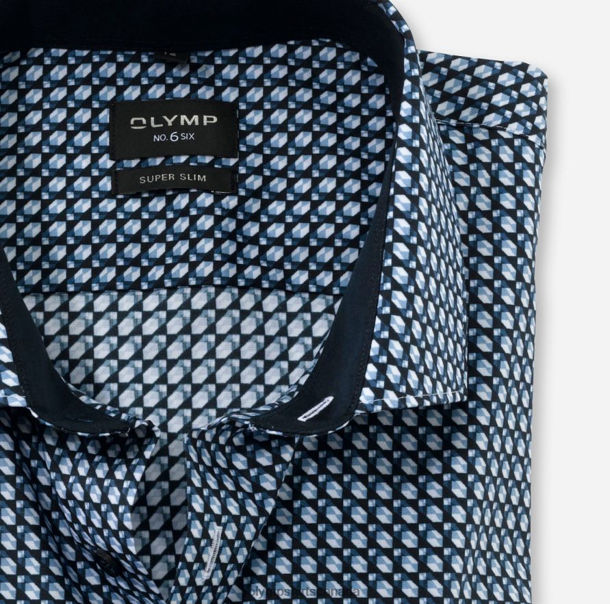 OLYMP No Six Super Slim Business Shirt Modern Kent Marine H2P42H183 Clothing