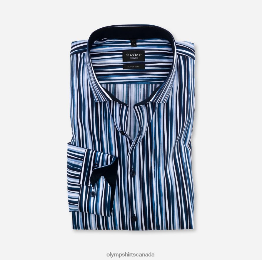OLYMP No Six Super Slim Business Shirt Modern Kent Marine H2P42H251 Clothing