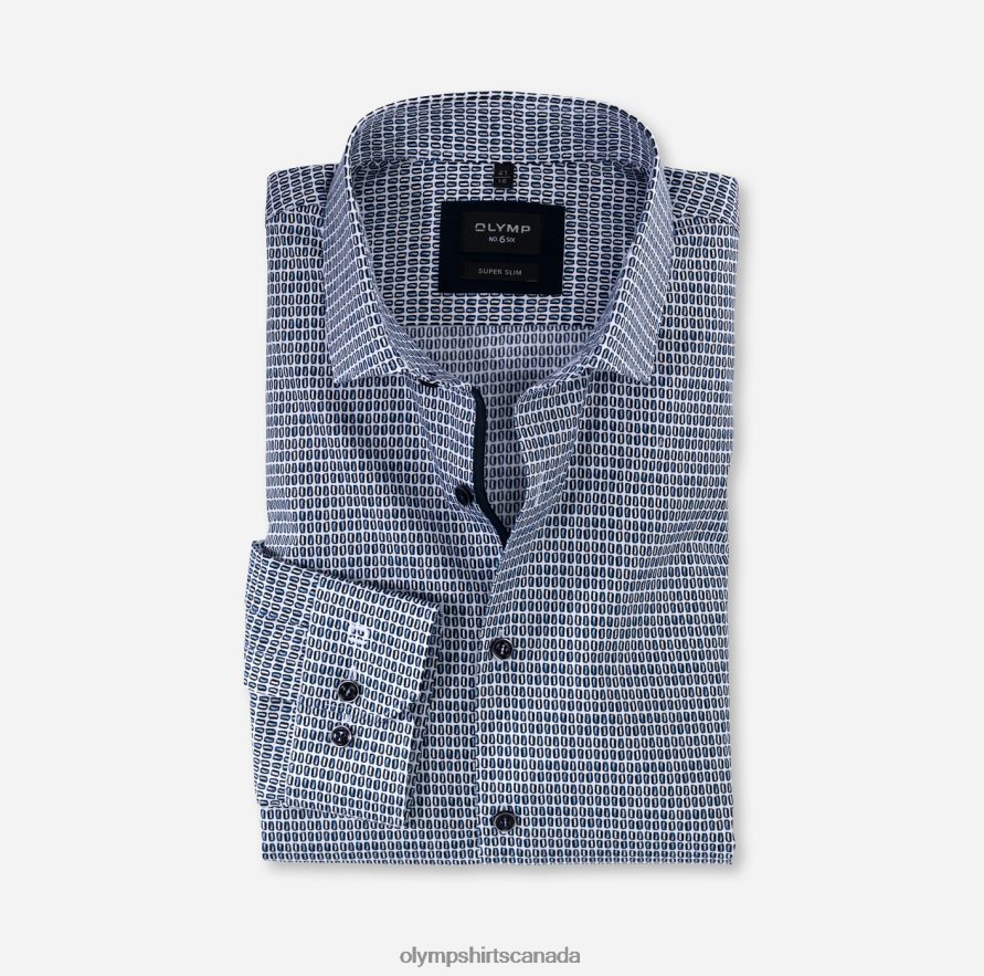 OLYMP No Six Super Slim Business Shirt Modern Kent Marine H2P42H256 Clothing
