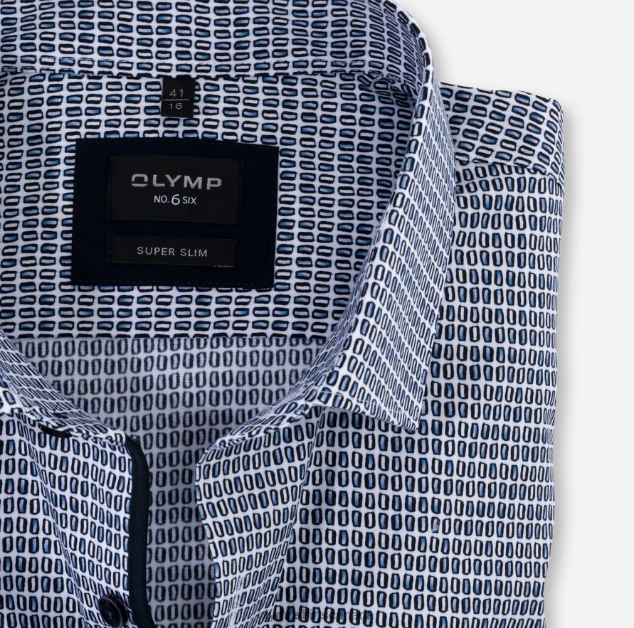 OLYMP No Six Super Slim Business Shirt Modern Kent Marine H2P42H256 Clothing