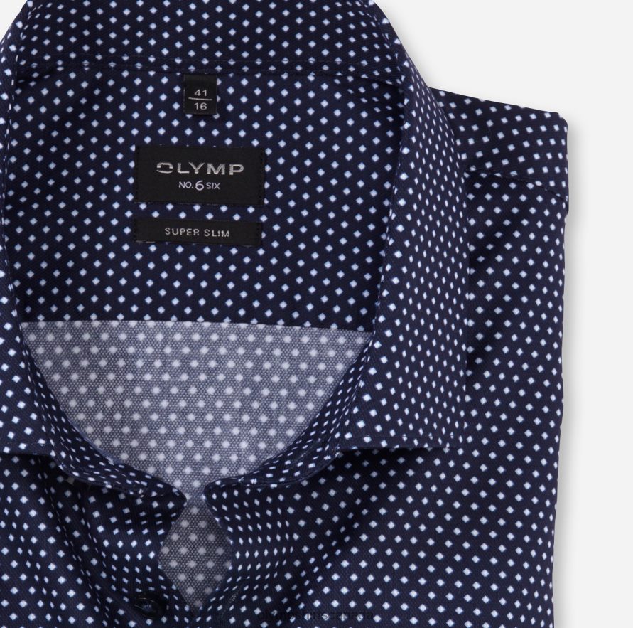 OLYMP No Six Super Slim Business Shirt Modern Kent Marine H2P42H56 Clothing