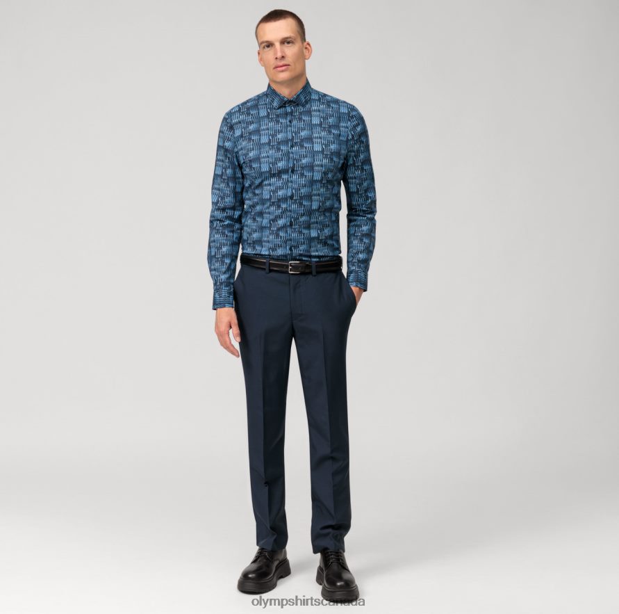 OLYMP No Six Super Slim Business Shirt Modern Kent Marine H2P42H82 Clothing