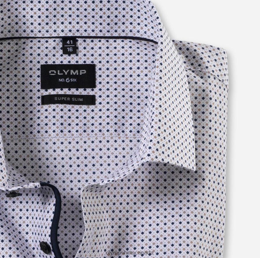OLYMP No Six Super Slim Business Shirt Modern Kent Natural H2P42H172 Clothing