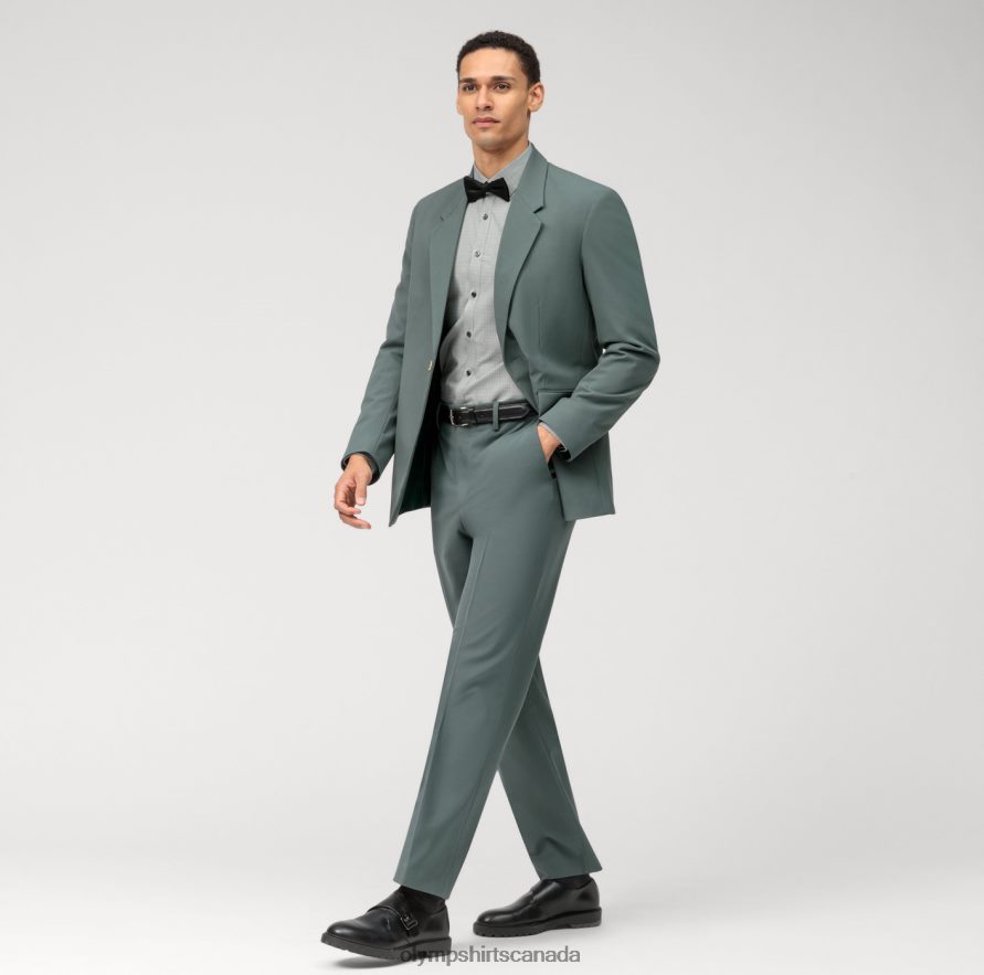 OLYMP No Six Super Slim Business Shirt Modern Kent Olive H2P42H63 Clothing