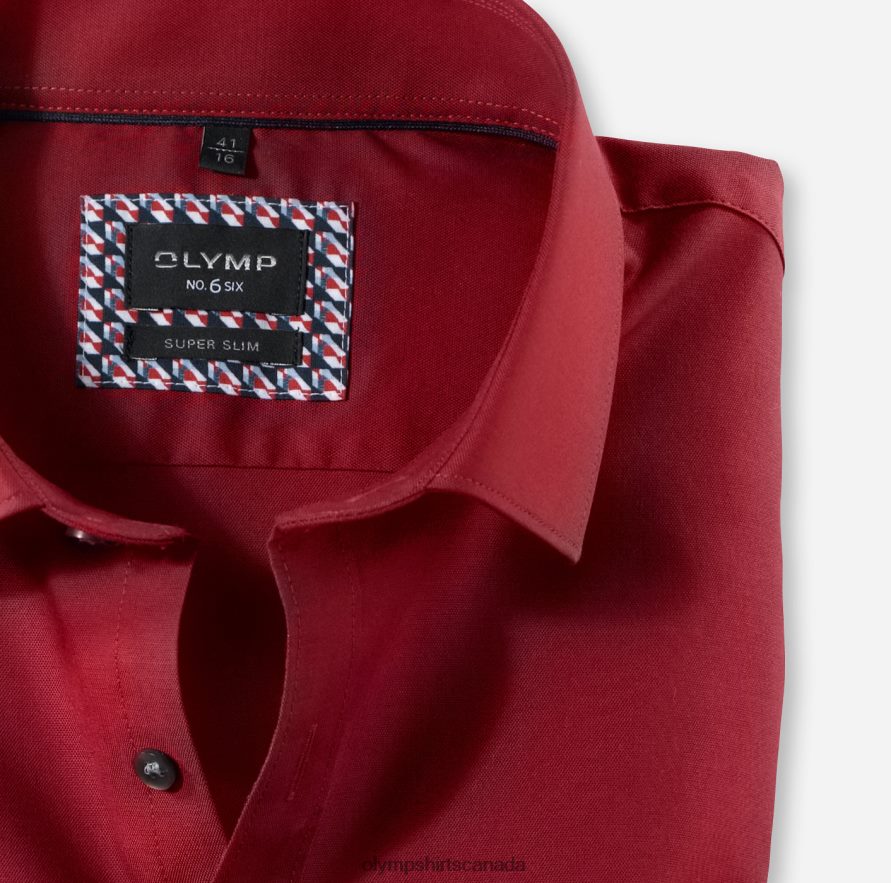 OLYMP No Six Super Slim Business Shirt Modern Kent Red H2P42H29 Clothing