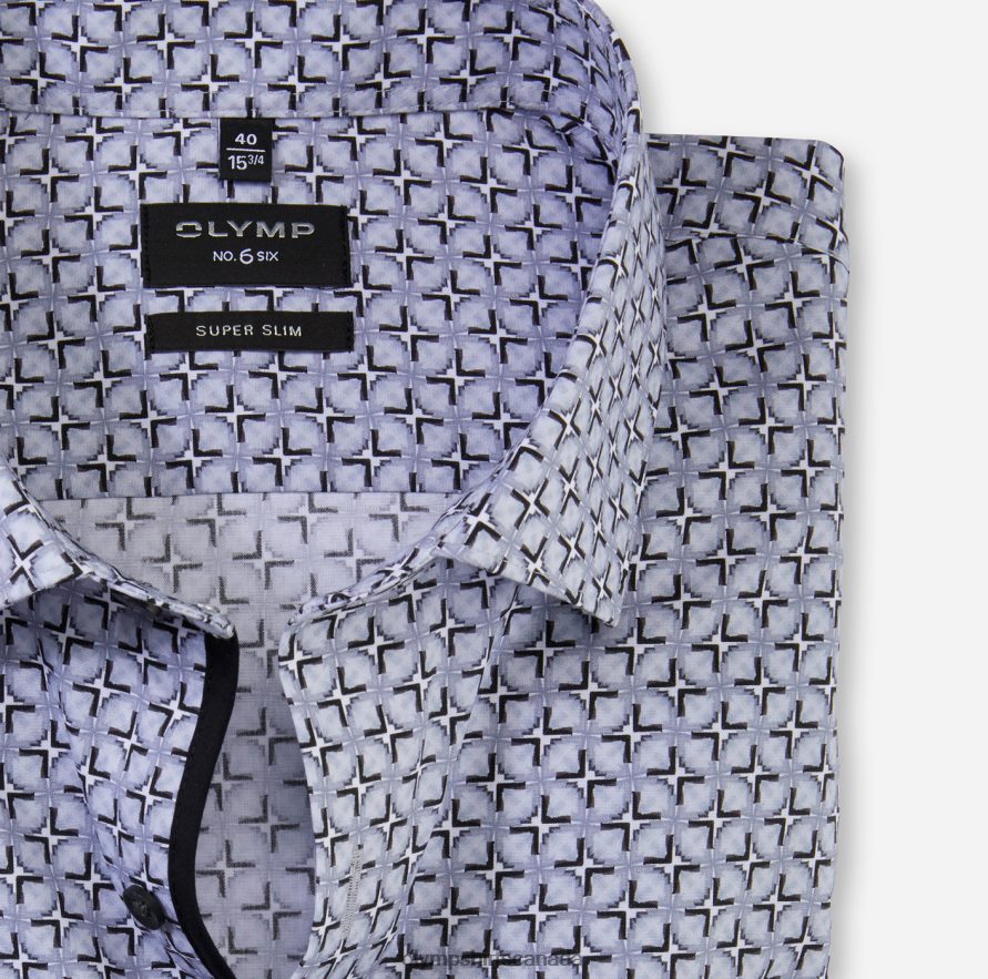 OLYMP No Six Super Slim Business Shirt Modern Kent Silver Grey H2P42H30 Clothing