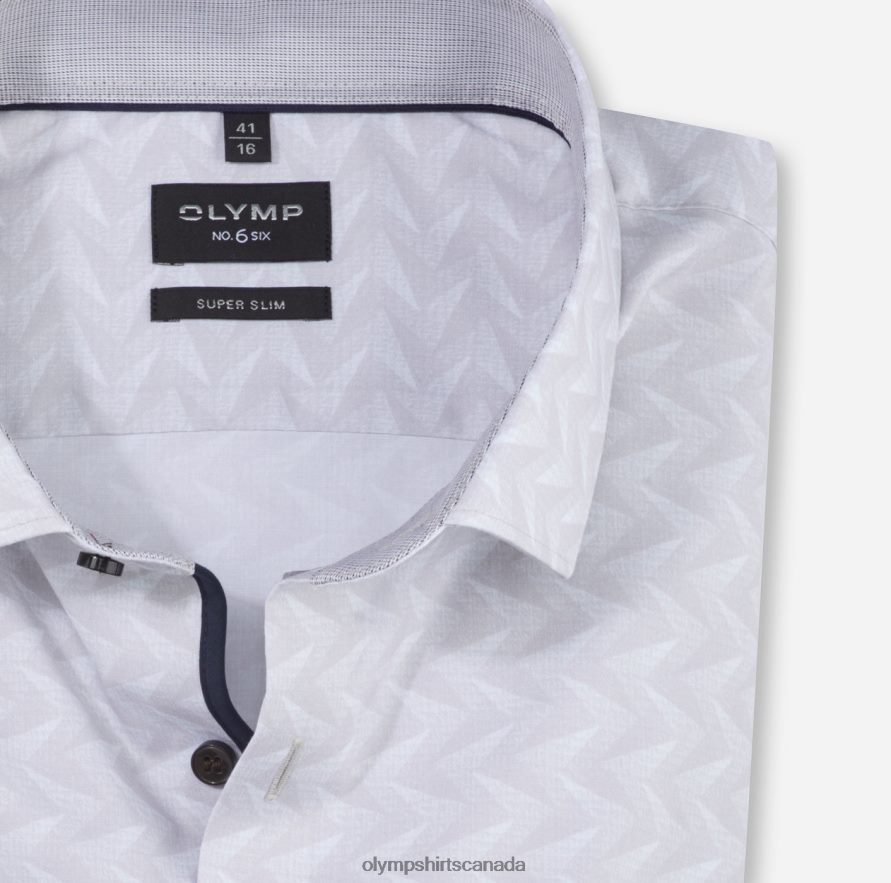 OLYMP No Six Super Slim Business Shirt Modern Kent Taupe H2P42H27 Clothing